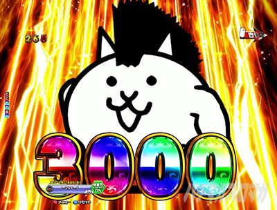 Pにゃんこ大戦争 多様性のネコ パチンコ|3000個大当り演出 RUSH 3000 BONUS