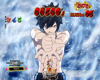 P FAIRY TAIL これが七炎竜の力だ PフェアリーテイルLT|グレイ図柄HOLD予告