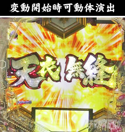 e義風堂々!! 〜兼続と慶次〜3 変動開始時可動体演出・金 変動開始時ロゴ落下・金